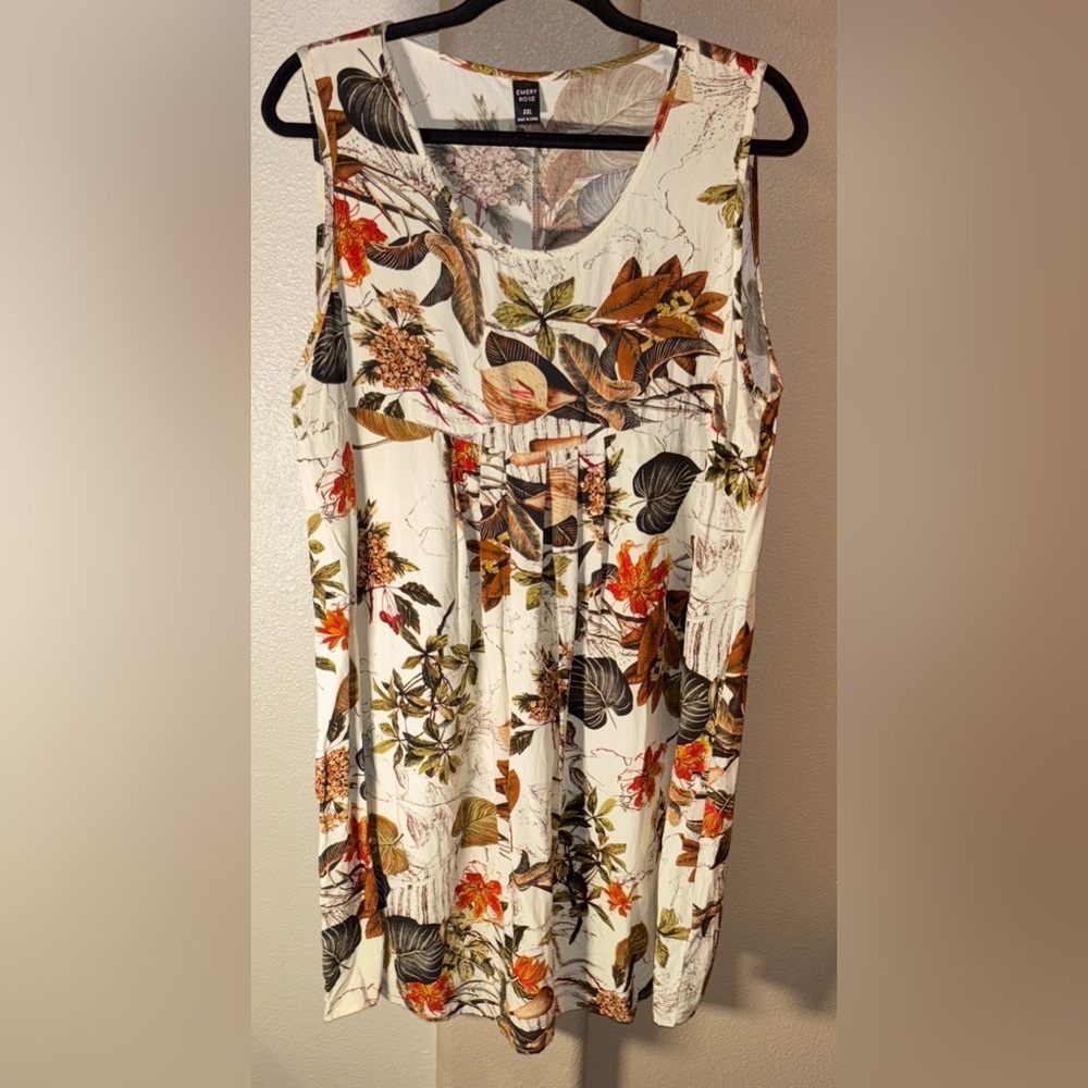 Tropical design sleeveless dress xxl